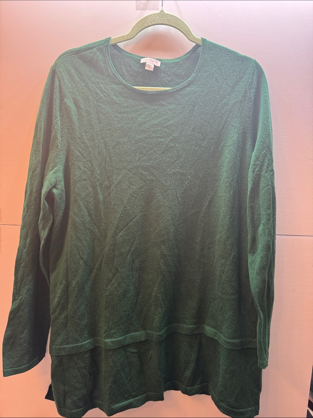 J. Jill Dark Green Merino Wool Crew Neck Sweater